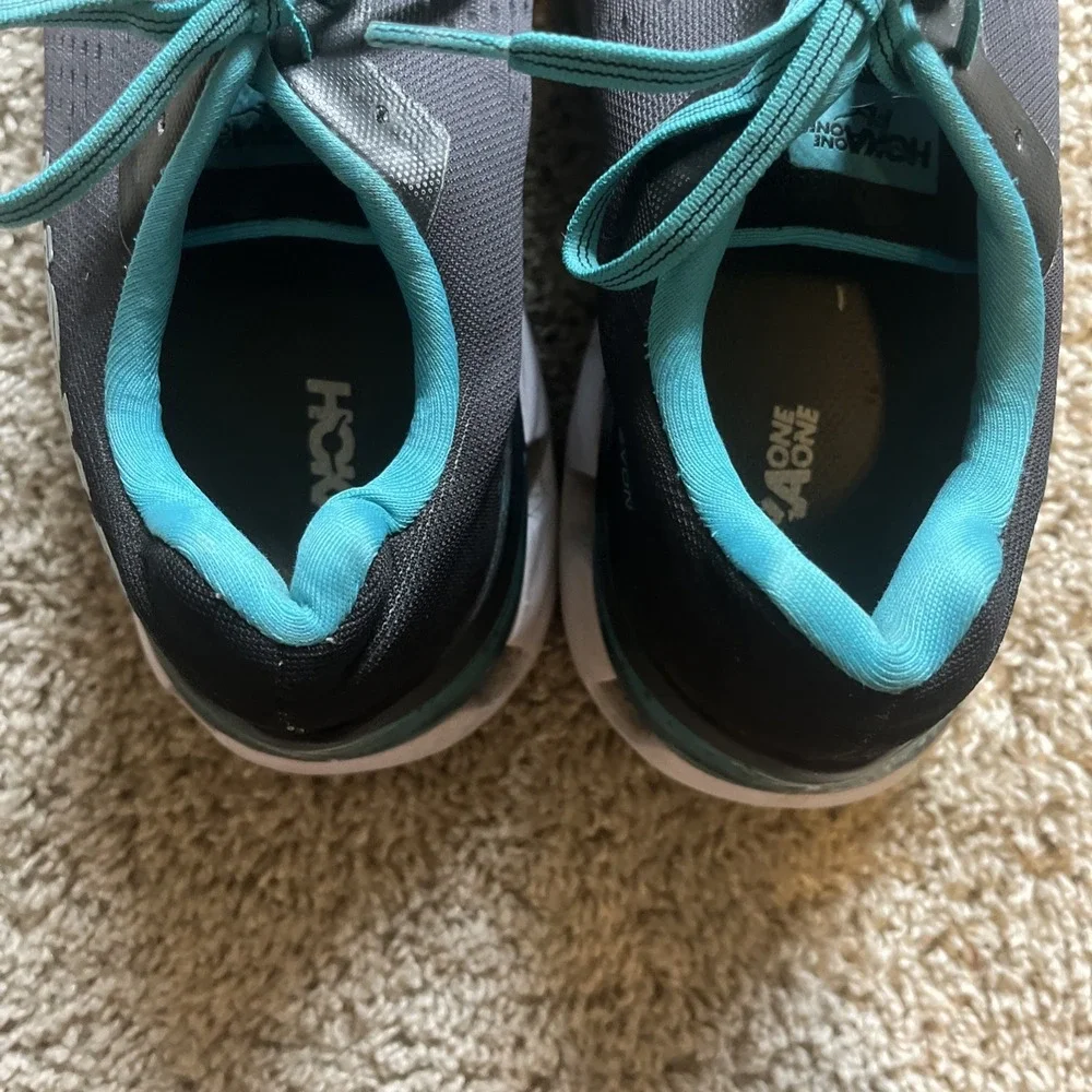 HOKA One One Elevon Teal Gray Running‎ Shoes 1019268 Women's Size 9 Lace Up
